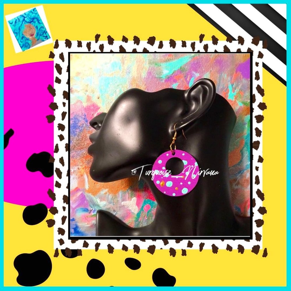 M-239: Purple Disc Earrings